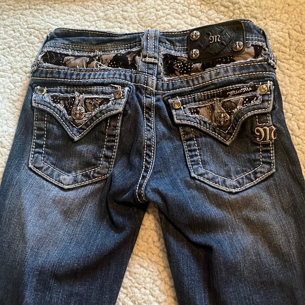 Lace and Bling boot cut Miss Me girls Jeans